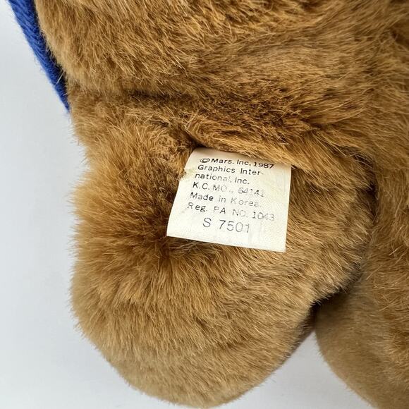 Vintage 1987 14” Mars Snickers Candy Bar Plush Teddy Bear Heartline with Tag - Picture 5 of 8